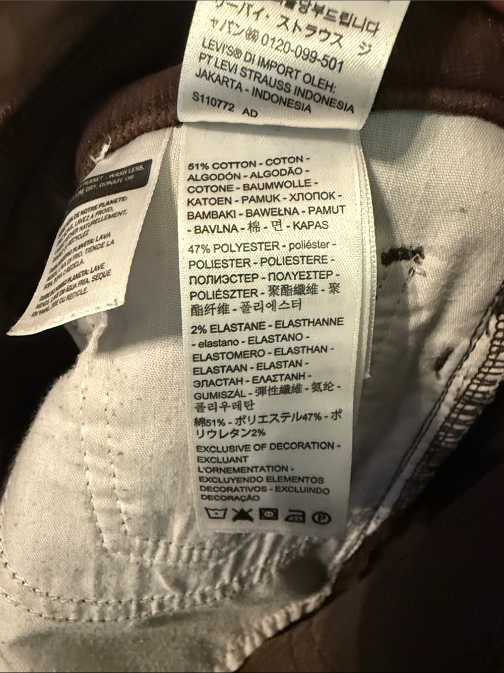 LEVI’S WEDGIE STRAIGHT FIT CORDUROY WOMEN'S PANTS 28 - Picture 10 of 10
